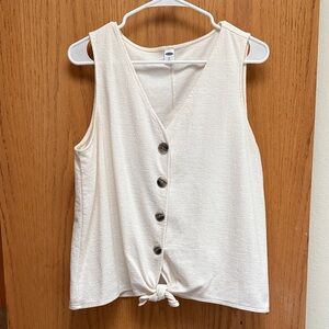 Old Navy Ivory Button-Down Tank Top